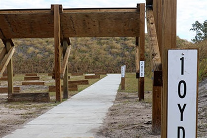 Concrete walkway to rifle range